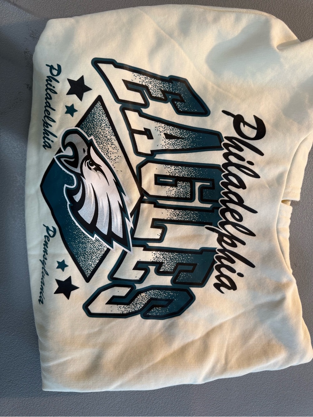 Champion White Teal Philadelphia Eagles Graphic Sweatshirt